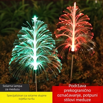 Solarna vanjska lampa u obliku meduze s optičkim vlaknima, IP65 vodootporna, 3W LED, model SMD008, višebojna promjenjiva svjetlost