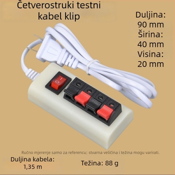 LED testna klipsa s prekidačem za mjerenje svjetline i starenje, testiranje žične trake i LED zrna/pločice
