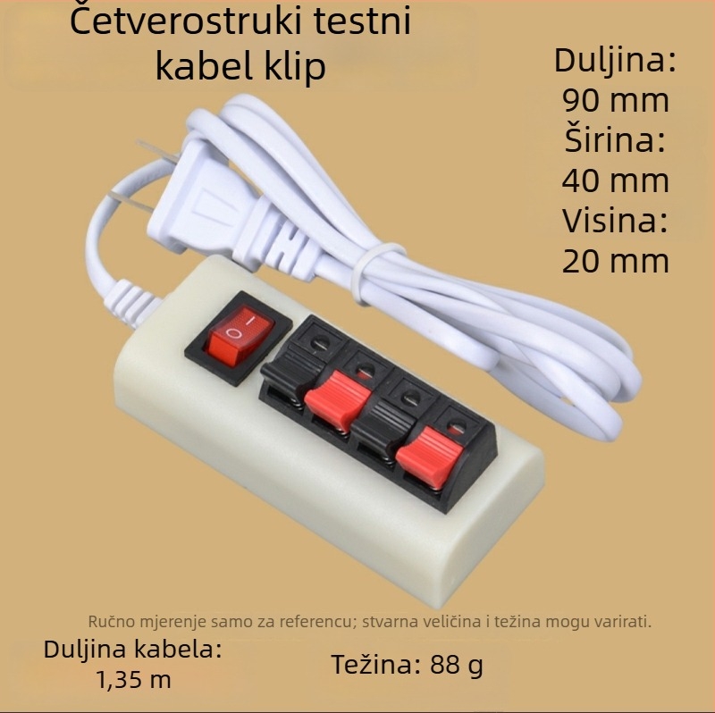 LED testna klipsa s prekidačem za mjerenje svjetline i starenje, testiranje žične trake i LED zrna/pločice