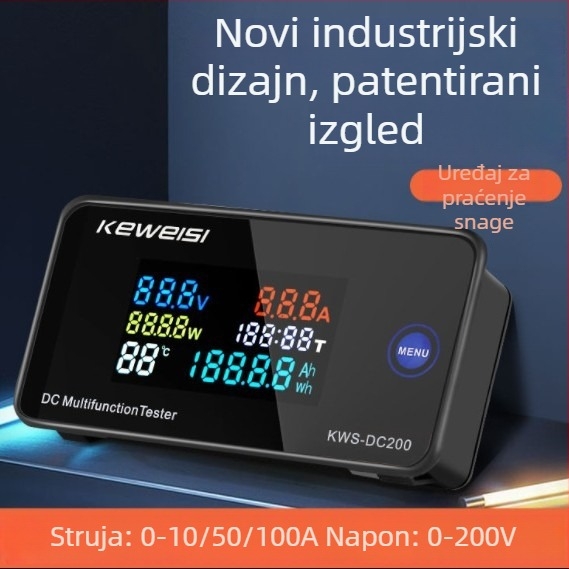 Keweisi DC digitalni mjerač napona i struje sa kolor zaslonom, tester snage 0-200V 0-100A