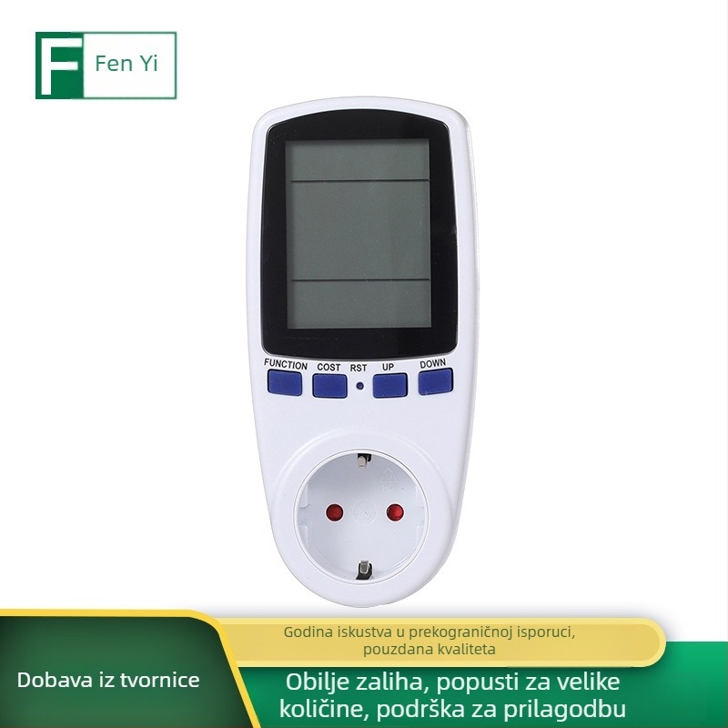 Energomjer s utičnicom, tester napona prema europskom standardu, s velikim zaslonom, model HY2051-European Standard