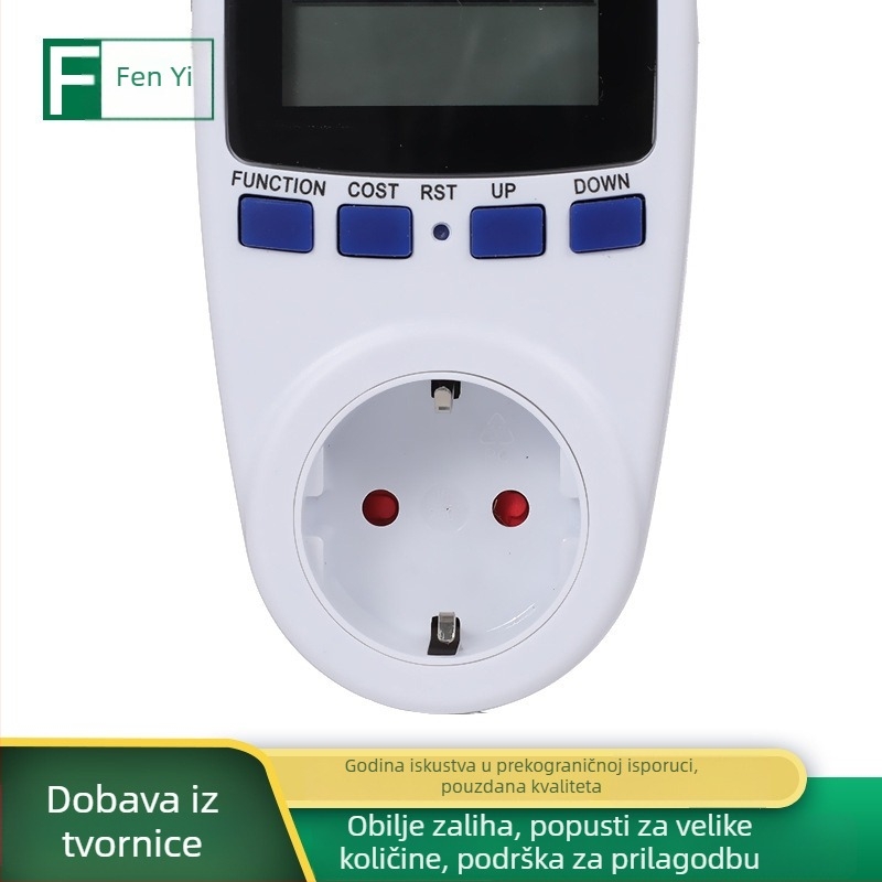 Energomjer s utičnicom, tester napona prema europskom standardu, s velikim zaslonom, model HY2051-European Standard