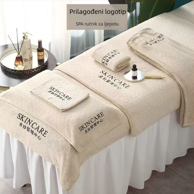 Troje ručnike za SPA ljepotu i friziranje, debeći i veći ručnici za krevet, pokrivalo za glavu za njegu kože, mekani s logom