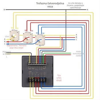 AC mjerni uređaj XE7, 220V, 5A, mjeri struju, napon, snagu i energiju