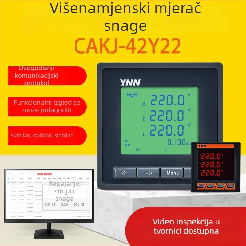 CAKJ-42Y22 mjerač snage s LCD zaslonom, 50 Hz, 220/380 V