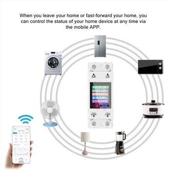 Kućni jednofazni inteligentni mjerač, s digitalnim zaslonom, 220V AC, monitoring napona, snage i energije