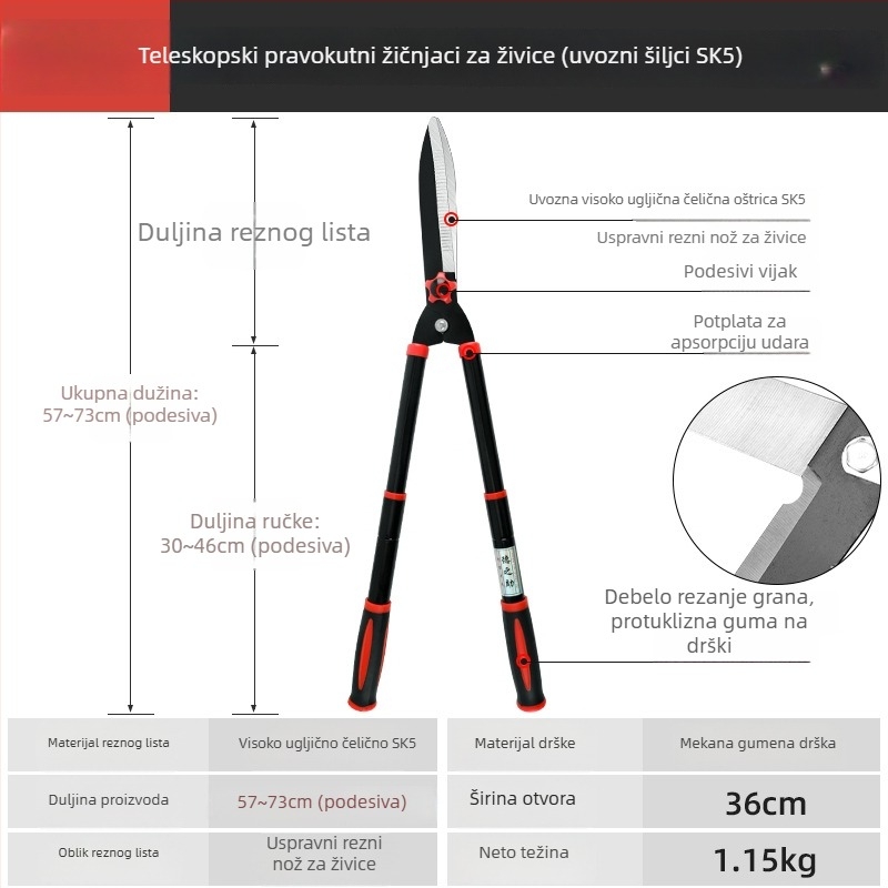 CPAI vrtne škare – velike škare za podrezivanje travnjaka, živice i grana