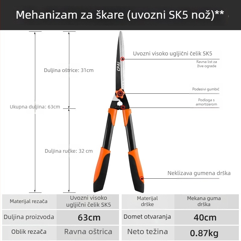 CPAI vrtne škare – velike škare za podrezivanje travnjaka, živice i grana