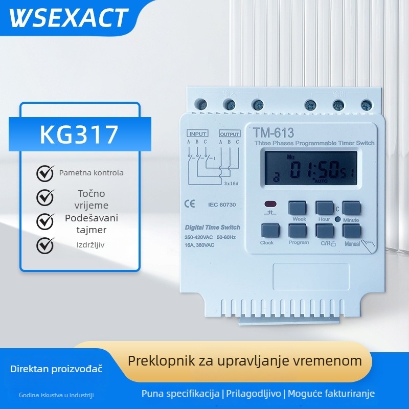 Trofazni vremenski prekidač 380V KG317 TM613, visokog kapaciteta