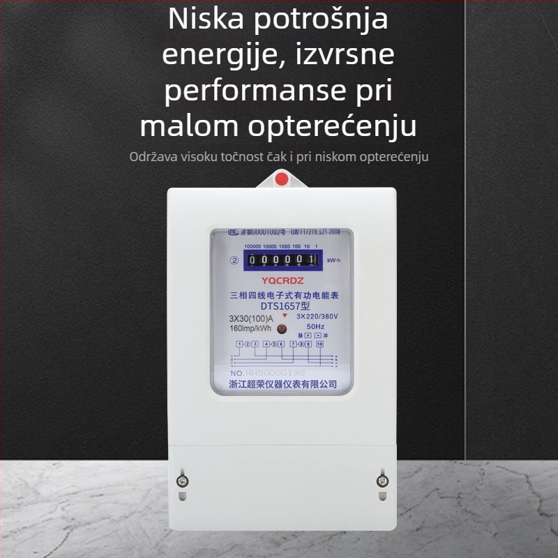 Chaorong digitalni trofazni četverovodi mjerač električne energije s prikazom snage transformatora, 3x220V/380V