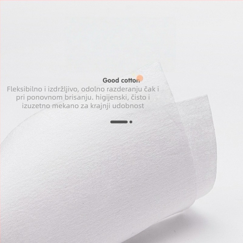 Jednokratna pamučna maramica za lice - 100% pamuk, 1 sloj, mokro i suho čišćenje, pakiranje 60 komada, za bebe i odrasle