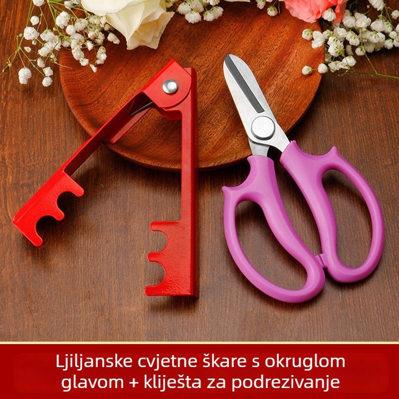 Škare za cvijeće za floriste — višenamjerne za podrezivanje, uklanjanje trnja i oblikovanje buketa