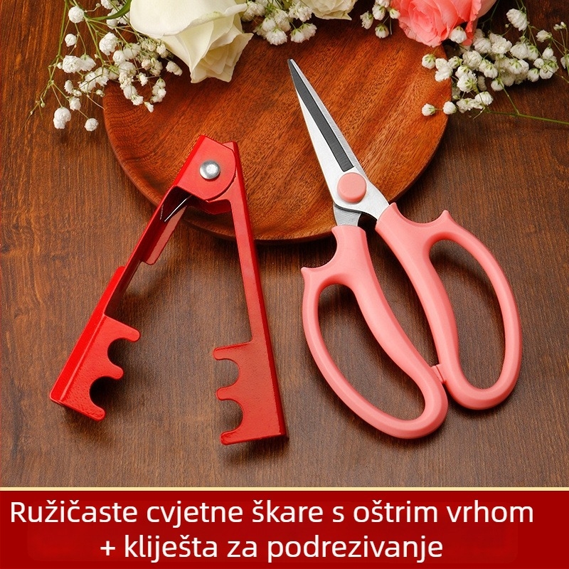 Škare za cvijeće za floriste — višenamjerne za podrezivanje, uklanjanje trnja i oblikovanje buketa