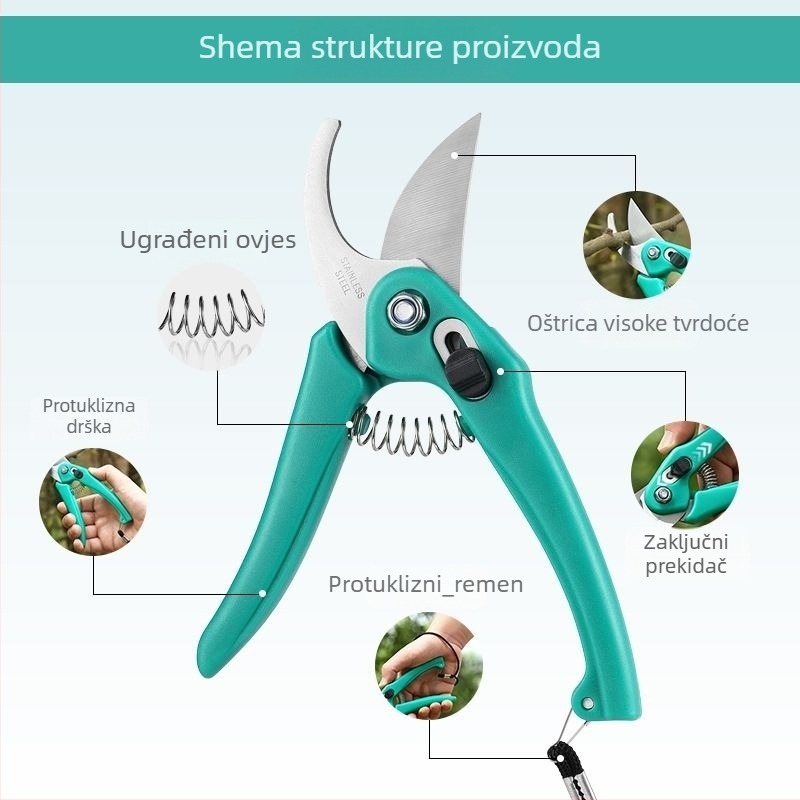 Vrtne škarice za podrezivanje, DX model, uštedu energije, kompaktne i udobne za grane u vrtu