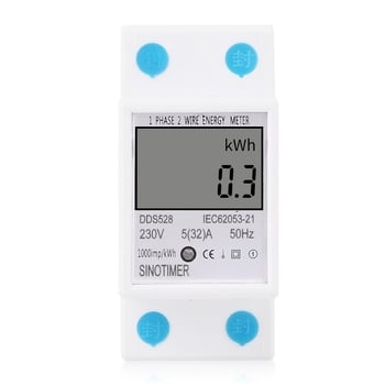 DDS528 jednofazni digitalni mjerač električne energije na DIN šini, 5–32 A, 230 V, 50 Hz, Preciznost Klasa 1