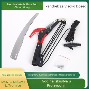 Teleskopske vrtne škare za visoke grane s remenicom, za branje voća