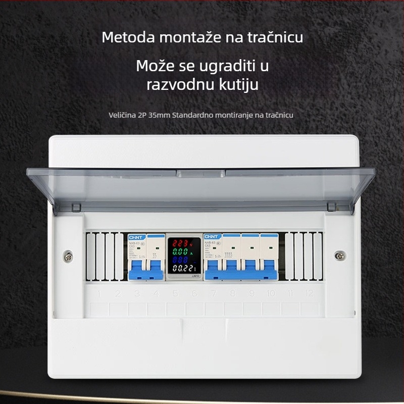 DIN-rail elektromjer s LCD kolor zaslonom, višenamjenski mjerni uređaj za napetost, struju, snagu i energiju, s mogućnošću resetiranja