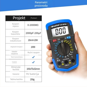 HoldPeak HP-4070L digitalni multimetar za mjerenje kapacitiviteta, otpora i induktivnosti – LCR tester