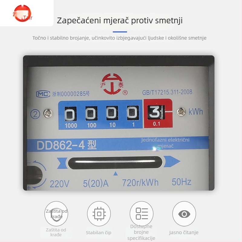 DD862 Jednofazni mehanički mjerač energije – visoka preciznost