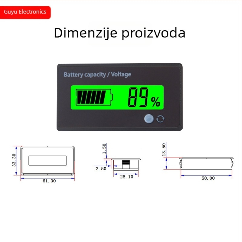 Prilagođeni prikaz napona baterije 8-120V za olovno-kiselinske i litijske baterije — Gu Yu GY-6GD v6