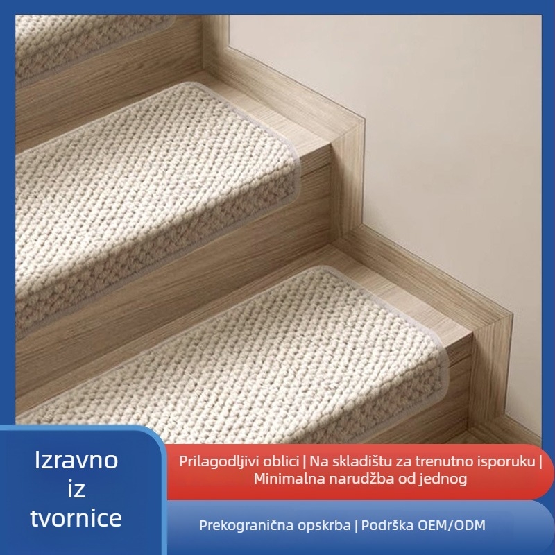 Tepih za stepenice — vuneni materijal, ne-tkani način izrade, pravokutni oblik, za dnevni boravak, minimalistički stil