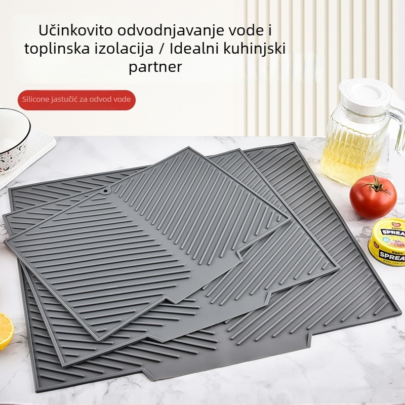 JINFEIFAN Silikon Anti-Slip odvodna podloga za kuhinjski radni stol, toplinska izolacija, četvrtast oblik, lansirano 2024