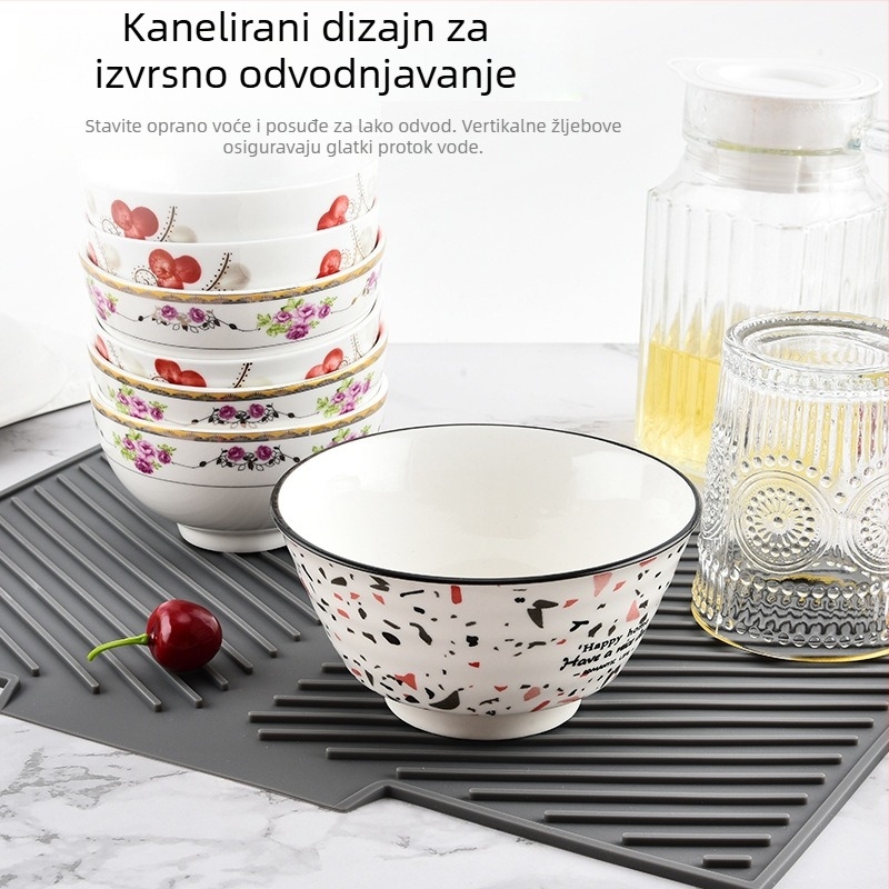 JINFEIFAN Silikon Anti-Slip odvodna podloga za kuhinjski radni stol, toplinska izolacija, četvrtast oblik, lansirano 2024