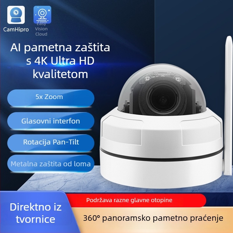 Vanjska kupolna kamera otporna na eksplozije, 5x optički zum, metalno kućište, dvosmjerni zvuk, bežični Wi-Fi nadzor
