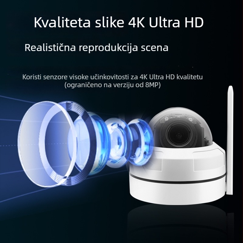 Vanjska kupolna kamera otporna na eksplozije, 5x optički zum, metalno kućište, dvosmjerni zvuk, bežični Wi-Fi nadzor