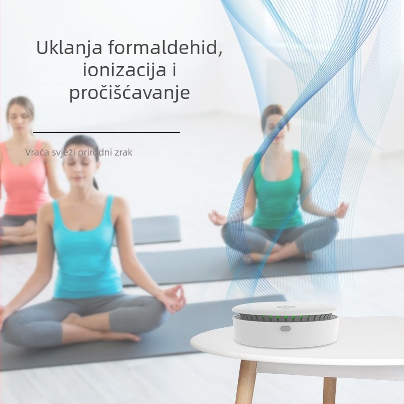 Prijenosni stolni pročišćivač zraka s ozonom i negativnim ionima – pogodan i za automobil, USB napajanje, protok zraka 10 m³/h, buka 36–45 dB, dezodoriranje i sterilizacija