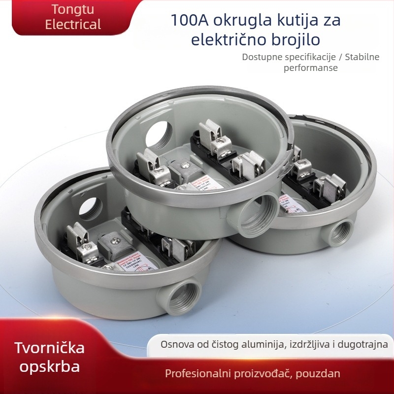 Okružna baza elektromera 100A od čistog aluminija, plug-in verzija