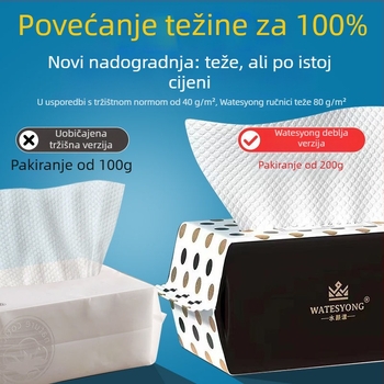 Jednokratna pamučna krpa za lice, debela i meka, za čišćenje i uklanjanje šminke