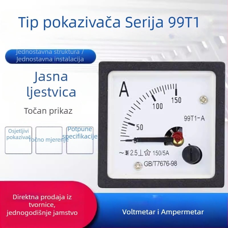 99T1-A-V AC mjerač napona i struje s pokazivačem, 50A, 100/5, 200/5, 300/5, Visoka preciznost 450