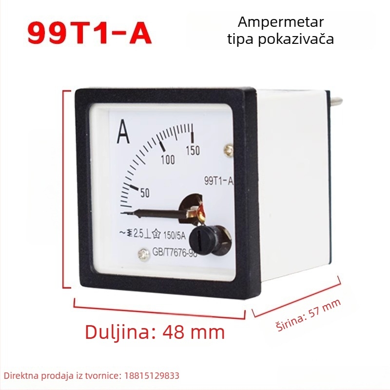 99T1-A-V AC mjerač napona i struje s pokazivačem, 50A, 100/5, 200/5, 300/5, Visoka preciznost 450