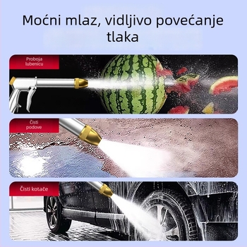Set visokotlačnog pranja automobila s teleskopskim crijevom i mlaznicom — plastična glava pištolja; Marka: Effective; Težina: 1.5
