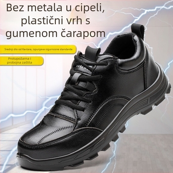 Muške cipele za zaštitu na gradilištu s plastično-čeličnim vrhom, Kevlar srednjom potplatom, izolirane, za sve sezone