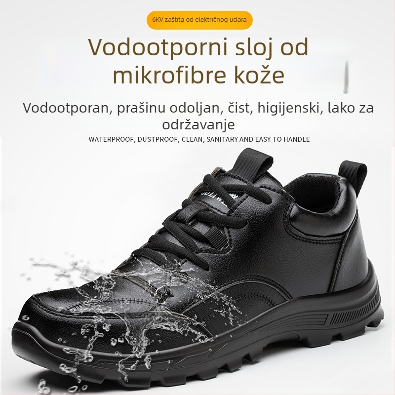 Muške cipele za zaštitu na gradilištu s plastično-čeličnim vrhom, Kevlar srednjom potplatom, izolirane, za sve sezone