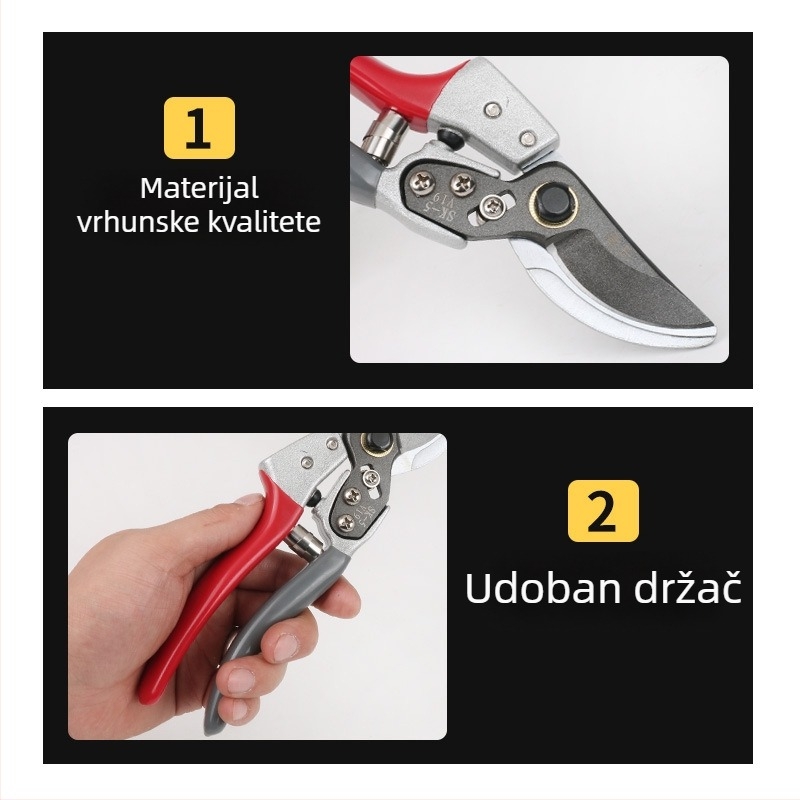 Vrtne kliješta za rezanje voćnih stabala – debele grane, ojačani noževi, visoka tvrdoća (Brand: Yushun)