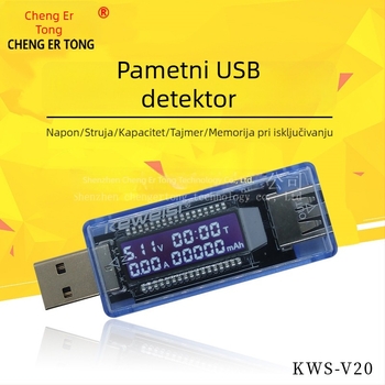 USB mjerni uređaj za struju i napon s dvostrukim LCD zaslonom, USB tester, tester kapaciteta USB
