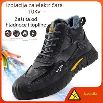 Električne izolacijske zaštitne cipele s otpornošću na probijanje i udarce, niska gornja linija, nubuk koža, čelični zaštitni vrh