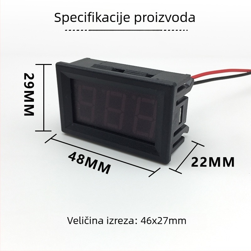 AC voltmetar 30–500V za izmjenični napon, LED digitalni zaslon, dvovodični digitalni mjerni modul, kompatibilan s mrežom 220V i 3-faznim 380V, model ACV-500