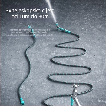 Teleskopski vodeni pištolj za pranje auta i dvorišta – visok tlak, dugi domet, glava i držač od inženjerskih plastika, težina 220 g
