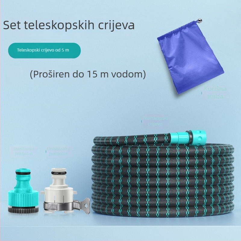 Teleskopski vodeni pištolj za pranje auta i dvorišta – visok tlak, dugi domet, glava i držač od inženjerskih plastika, težina 220 g