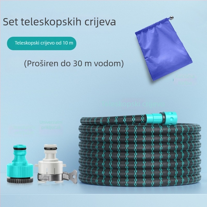 Teleskopski vodeni pištolj za pranje auta i dvorišta – visok tlak, dugi domet, glava i držač od inženjerskih plastika, težina 220 g