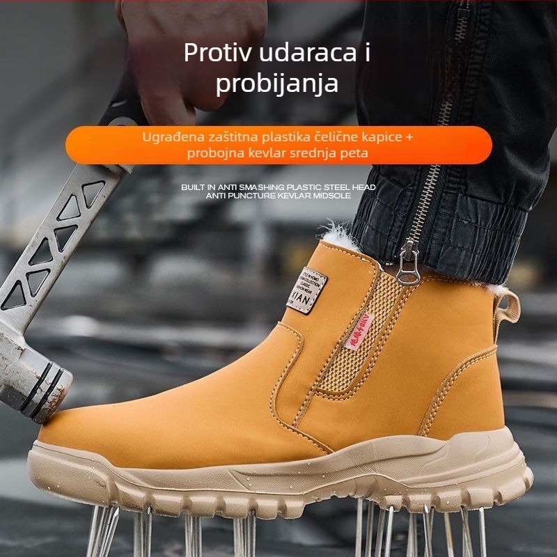 Zimske sigurnosne radne cipele s plastično-čeličnim vrhom, otporne na udarce i perforaciju, lagane, izolirane, gornji dio od mikrovlaknaste kože