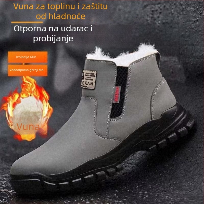 Zimske sigurnosne radne cipele s plastično-čeličnim vrhom, otporne na udarce i perforaciju, lagane, izolirane, gornji dio od mikrovlaknaste kože
