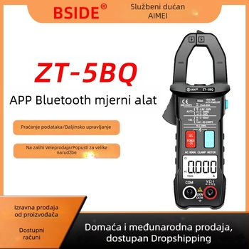 BSIDE ZT-5BQ Bluetooth kliještni mjerni uređaj, digitalni multimetar, automatsko hvatanje, 600 A, zaštita od izgaranja
