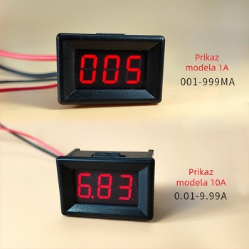 DC digitalni ampermetar visoke preciznosti, kompaktan mjerač struje 0-999 mA / 0-10 A