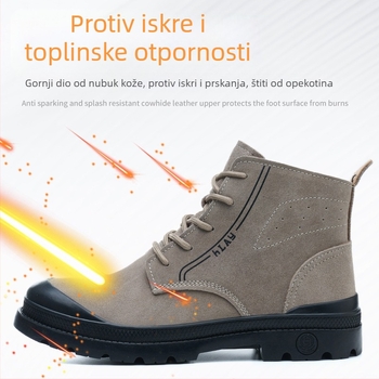 Cipele za zaštitu za zavarivače i elektromontere, visoki gornji dio, čelična zaštita prstiju, visoka temperatura otpornost, protiv probijanja i udara