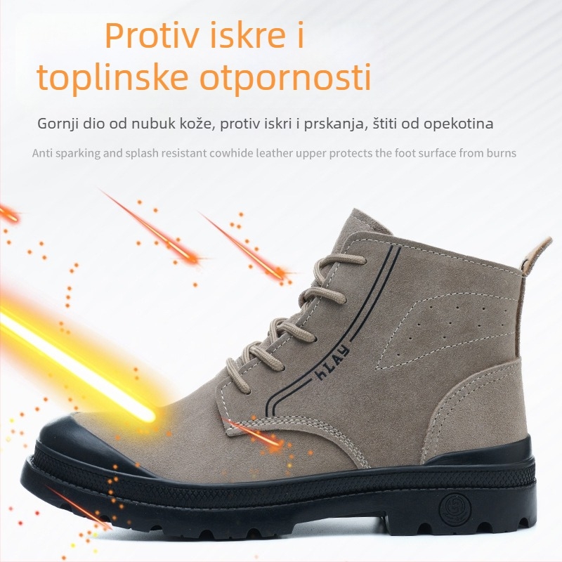 Cipele za zaštitu za zavarivače i elektromontere, visoki gornji dio, čelična zaštita prstiju, visoka temperatura otpornost, protiv probijanja i udara